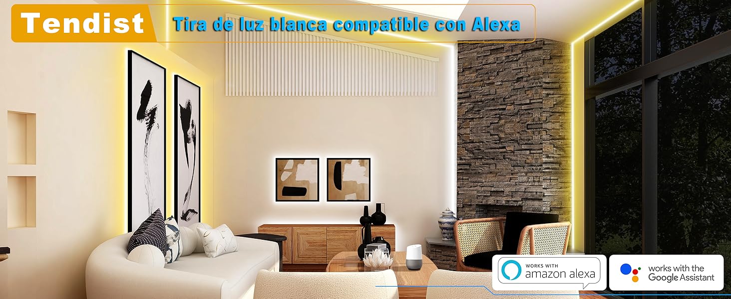 La luz blanca es compatible con Alexa y se puede utilizar en el comedor